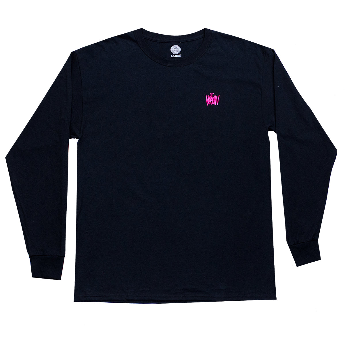 Script Long Sleeve T-Shirt Fire Pink