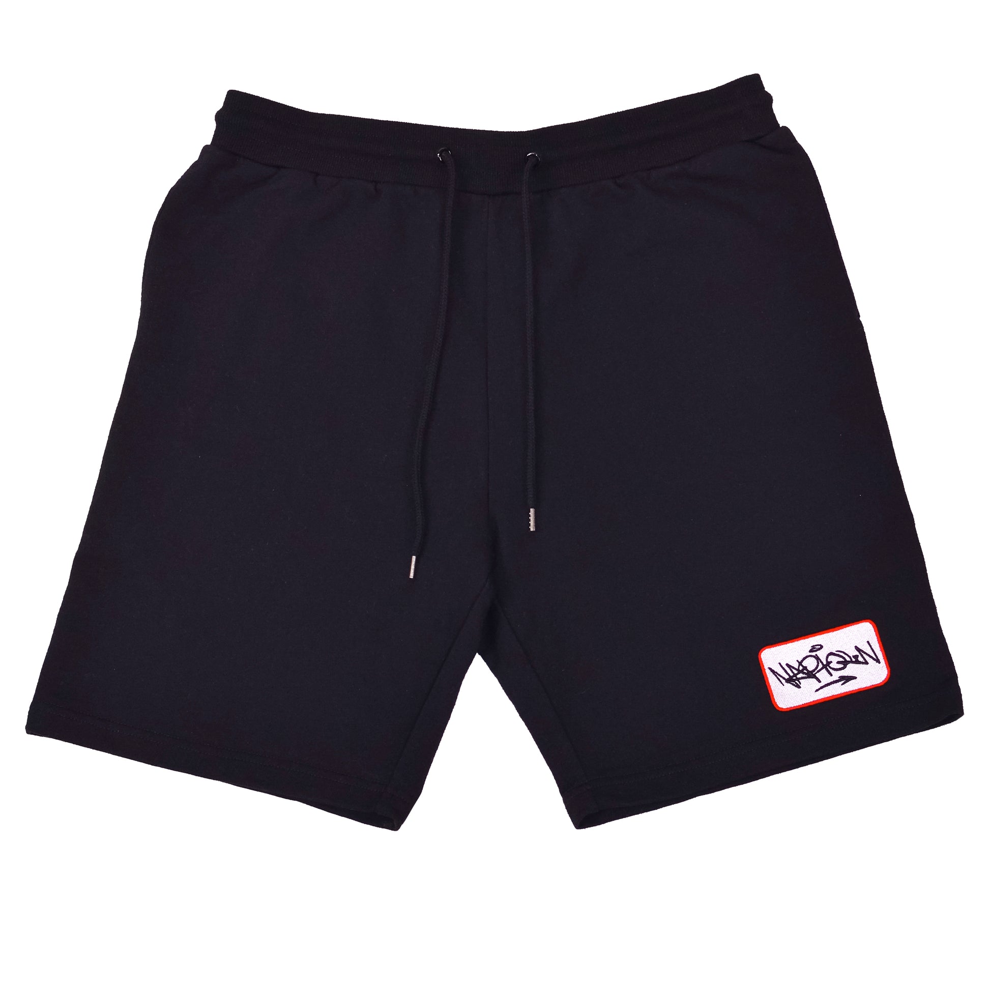 Embroidered Cotton Sweat Shorts Black