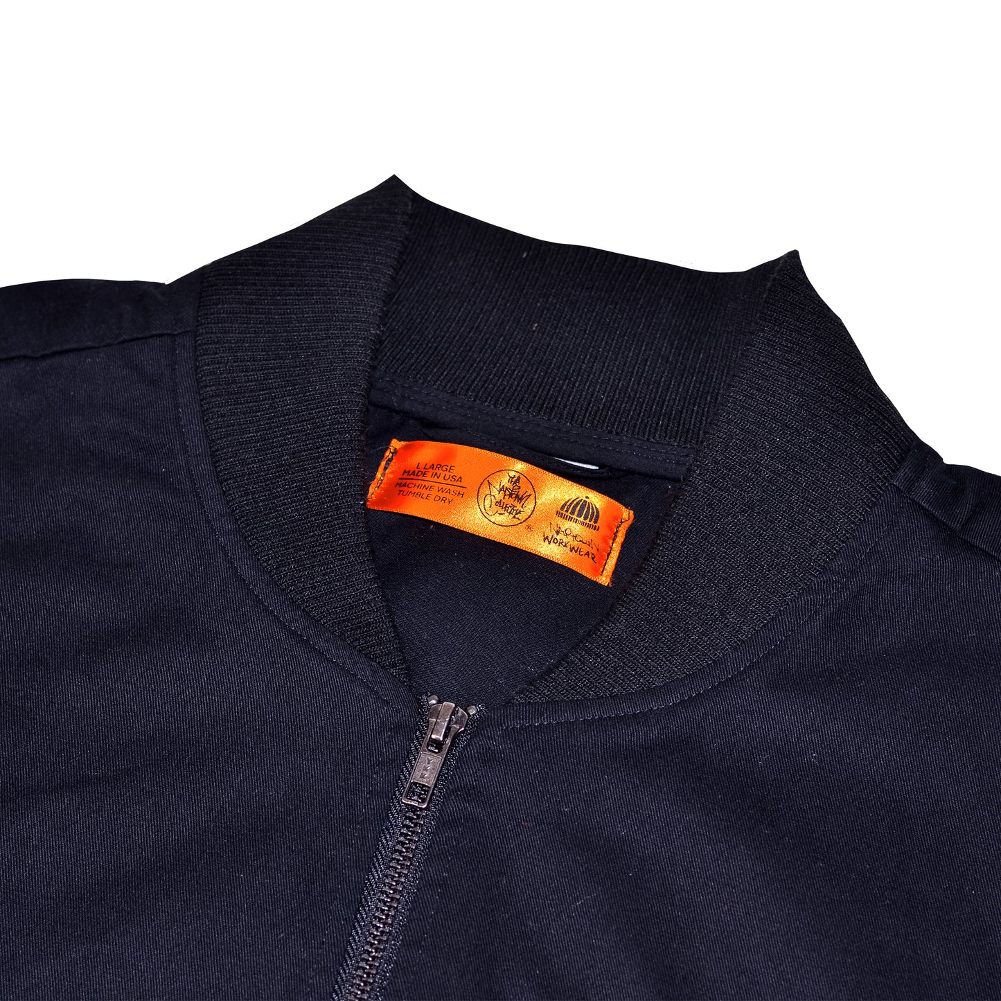 Embroidered Work Bomber Jacket Black