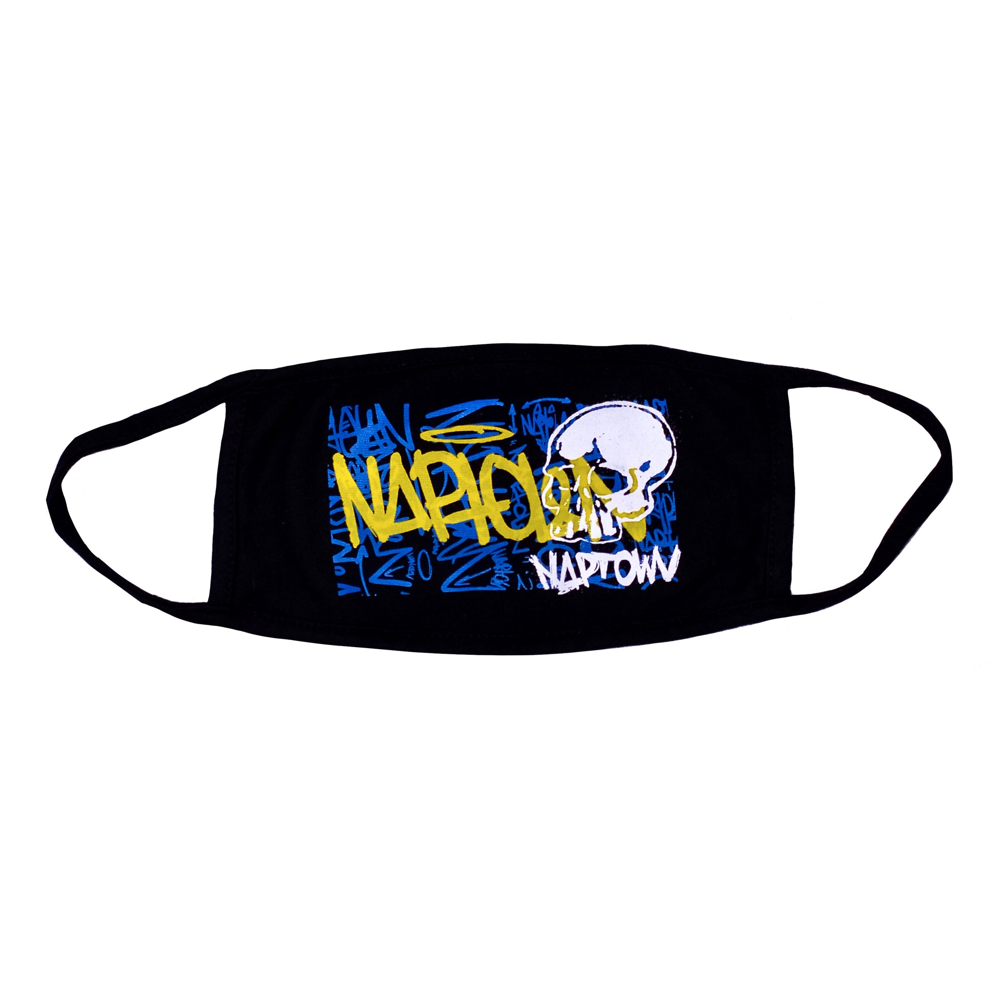 Allover Random Face Mask Black