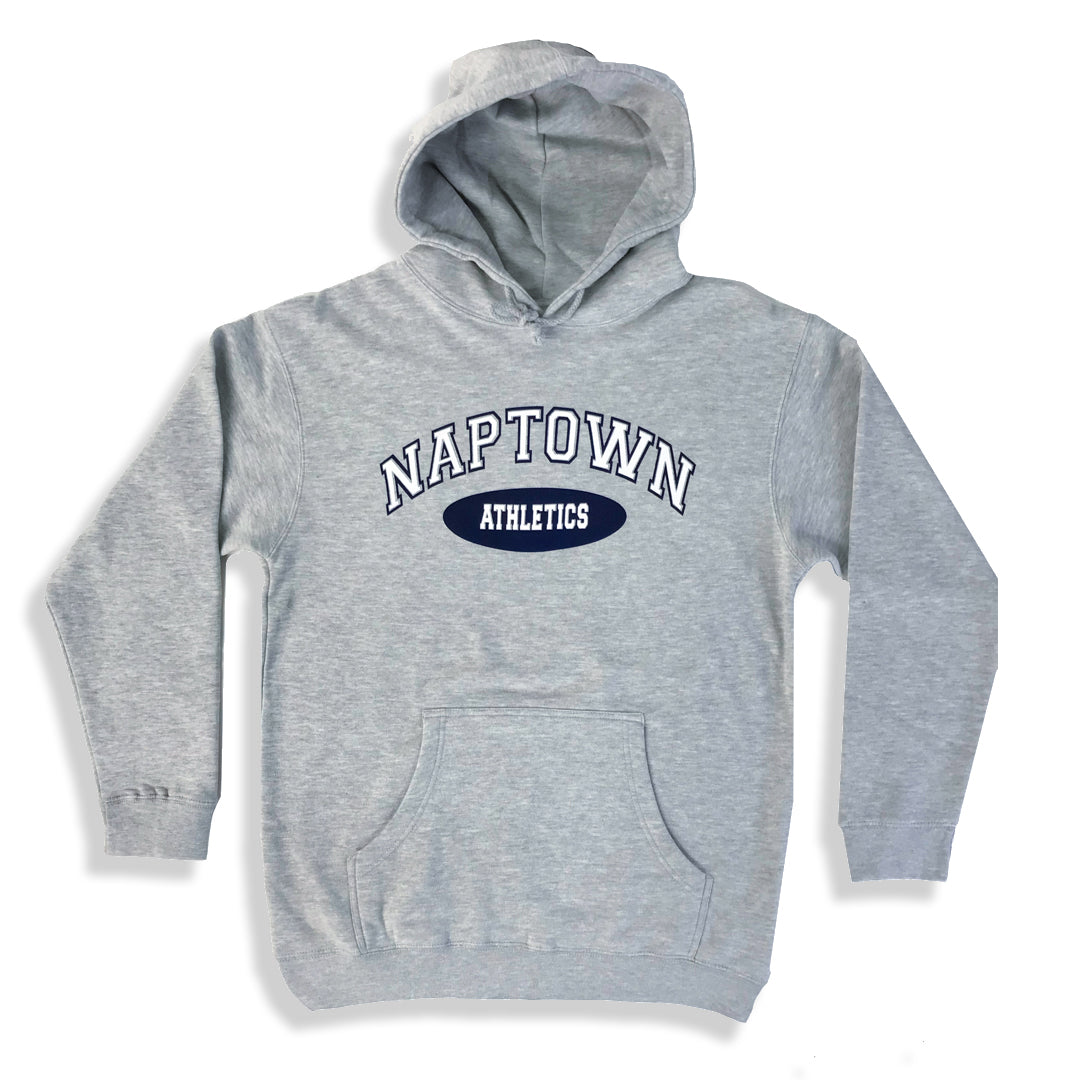 College Sport Spellout Hoodie Ash Grey