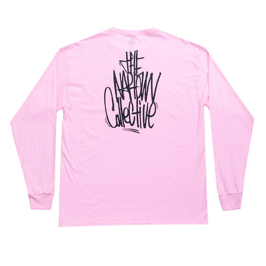 Script Long Sleeve T-Shirt Pink