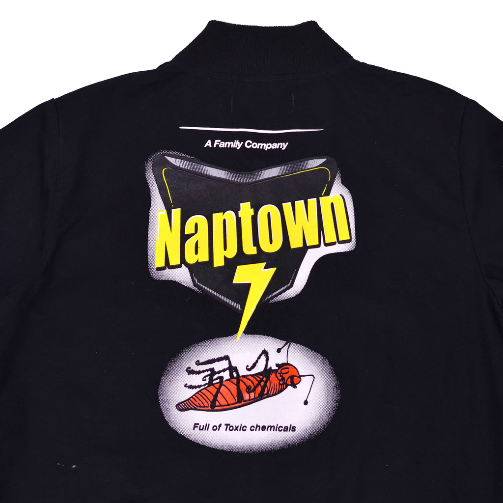 Embroidered Work Bomber Jacket Black