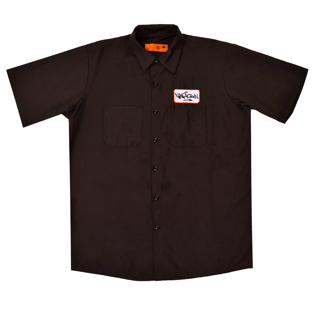 Embroidered Work Shirt Brown