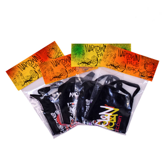 Allover Random Face Mask Black