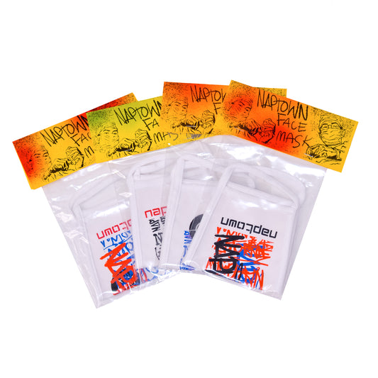 Allover Random Face Mask White