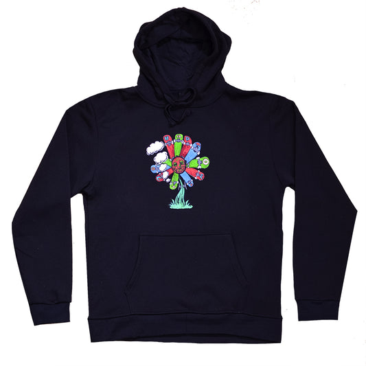 Skate Flower Hoodie Black
