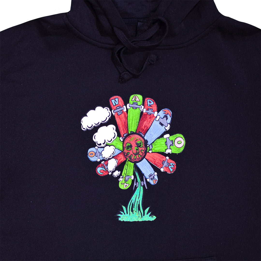Skate Flower Hoodie Black